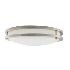 Project Source Round Flush Mount Ceiling Light - LED - 14-in - Metal/Acrylic - Brushed Nickel -STYLE SELECTIONS Online Shop 03245019c L