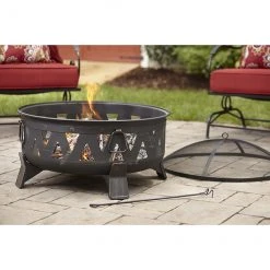 Style Selections Fire Pit - Antique Steel - Wood Burning - 21 21/32-in H x 30-in W x 30-in D -STYLE SELECTIONS Online Shop 11875021d L