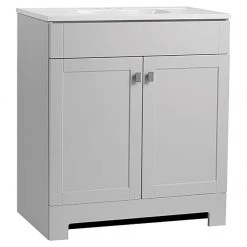 Leisel 2-Door Vanity 1 Sink 31-in Grey and White