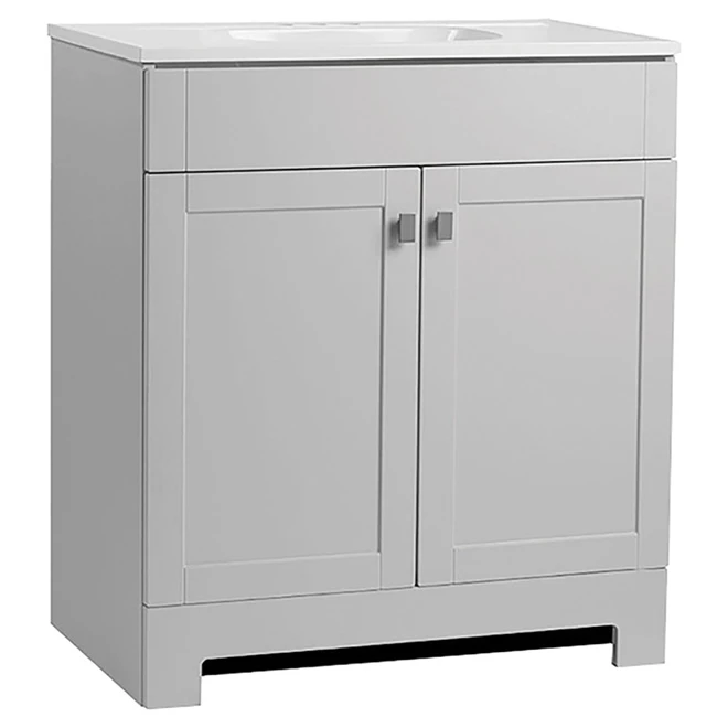 Leisel 2-Door Vanity 1 Sink 31-in Grey and White 2 Leisel 2-Door Vanity 1 Sink 31-in Grey and White