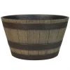 Flower Barrel - Resin - Garden Party - 19.3" - Brown