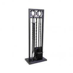 Style Selections Fireplace Tool Set - Steel - Black - 4 Pieces