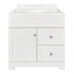 Style Selections Ellenbee Bathroom Vanity with Top White 30-in