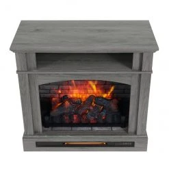 Style Selections Infrared Electric Fireplace with Shelf - 33-in x 33.75-in - 1500 W - Ash Grey -STYLE SELECTIONS Online Shop 32255007c L