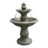 Infinity 2-Tier Outdoor Fountain with Pedestal - 21.85-in - Cement - Grey -STYLE SELECTIONS Online Shop 33905503 L