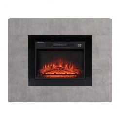 Style Selections Rossa Electric Fireplace with Timer - 23-in - Cement Ash