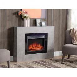 Style Selections Rossa Electric Fireplace with Timer - 23-in - Cement Ash 8 Style Selections Rossa Electric Fireplace with Timer - 23-in - Cement Ash -STYLE SELECTIONS Online Shop 35025011d L