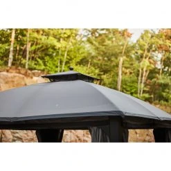 Allen + Roth 10-ft x 12-ft Black and Grey Gazebo with Dome-Shaped Roof -STYLE SELECTIONS Online Shop 38115290c L