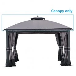 Allen + Roth 10-ft x 12-ft Grey Gazebo Canopy