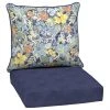 Style Selections Deep Seat Patio Chair Cushions - Polyester - Floral Pattern - Watercolour/Blue - 2-Piece -STYLE SELECTIONS Online Shop 41537484 L