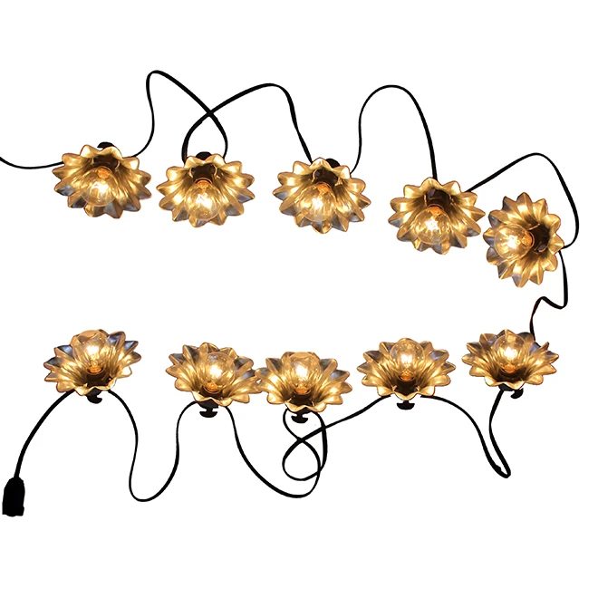 Style Selection 10-Lights String - Flowers - Galvanized - G40 incandescent bulbs 3 Style Selection 10-Lights String - Flowers - Galvanized - G40 incandescent bulbs