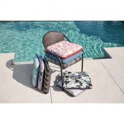 Style Selections Jacobean 18-in x 19-in Black Outdoor Seat Pad -STYLE SELECTIONS Online Shop 47235042b L