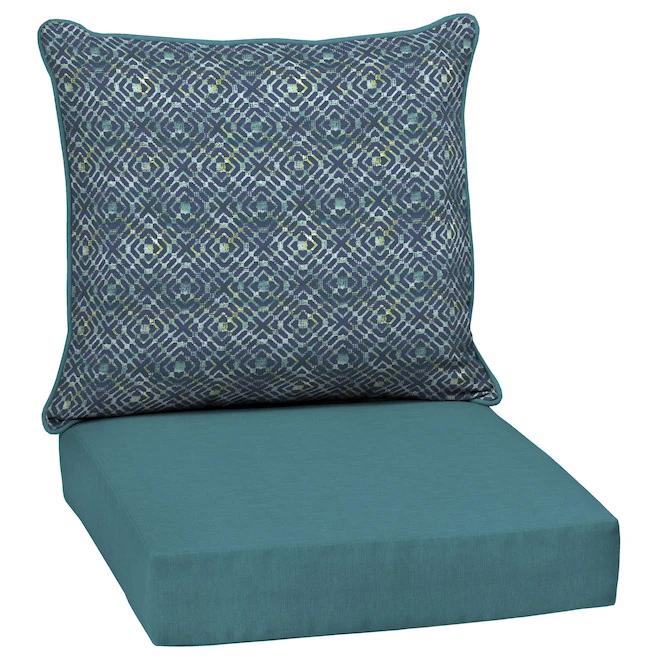 Style Selections 2-Piece Hadrian Tile Blue Geometric Deep Seat Patio Chair Cushion 3 Style Selections 2-Piece Hadrian Tile Blue Geometric Deep Seat Patio Chair Cushion