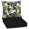 Style Selections 2-Piece Oliani Tropical Black Floral Deep Seat Patio Chair Cushion