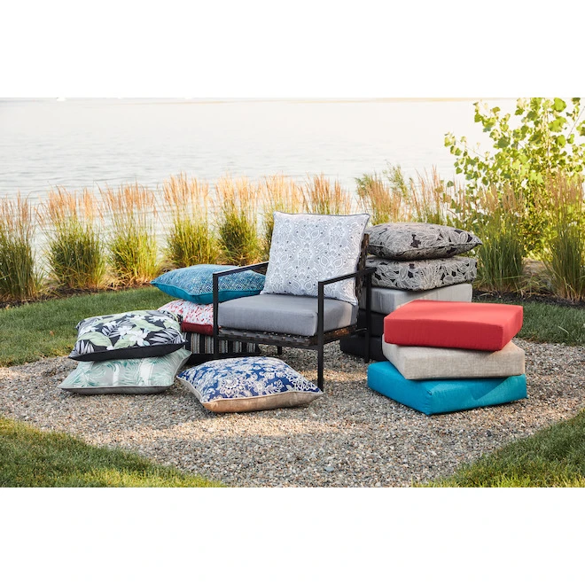 Style Selections 2-Piece Oliani Tropical Black Floral Deep Seat Patio Chair Cushion 4 Style Selections 2-Piece Oliani Tropical Black Floral Deep Seat Patio Chair Cushion - Image 2
