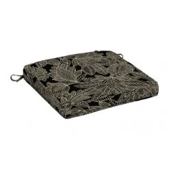 Style Selections 1-Piece Black Theodora Jacobean Floral Seat Pad