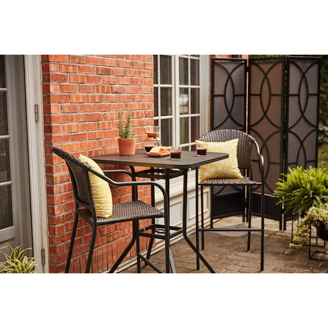 Style Selections Square Outdoor Table - Steel - 33-in x 33-in x 39-in - Matte Black 4 Style Selections Square Outdoor Table - Steel - 33-in x 33-in x 39-in - Matte Black - Image 2