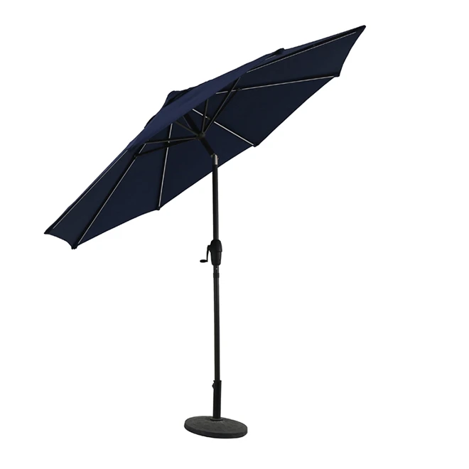 Style Selections 9-ft Market Umbrella with Solar LED Lighting - Aluminum and Olefin - Tiltable - Navy Canopy 3 Style Selections 9-ft Market Umbrella with Solar LED Lighting - Aluminum and Olefin - Tiltable - Navy Canopy