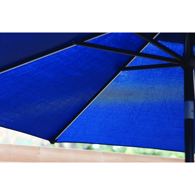 Style Selections 9-ft Market Umbrella with Solar LED Lighting - Aluminum and Olefin - Tiltable - Navy Canopy 5 Style Selections 9-ft Market Umbrella with Solar LED Lighting - Aluminum and Olefin - Tiltable - Navy Canopy - Image 3