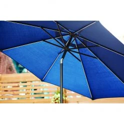 Style Selections 9-ft Market Umbrella with Solar LED Lighting - Aluminum and Olefin - Tiltable - Navy Canopy 9 Style Selections 9-ft Market Umbrella with Solar LED Lighting - Aluminum and Olefin - Tiltable - Navy Canopy -STYLE SELECTIONS Online Shop 48655005d L