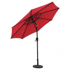 Style Selections Tiltable Umbrella - Aluminum and Red Olefin - 9-ft