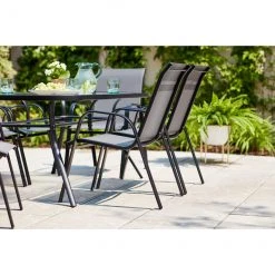 Style Selections Stackable Patio Chair - Powder-Coated Frame - Charcoal Grey -STYLE SELECTIONS Online Shop 48655022c L