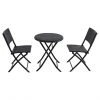 Bistro Set - 3 Pieces - Folding Chairs - Steel/Wicker -STYLE SELECTIONS Online Shop 48655040 L