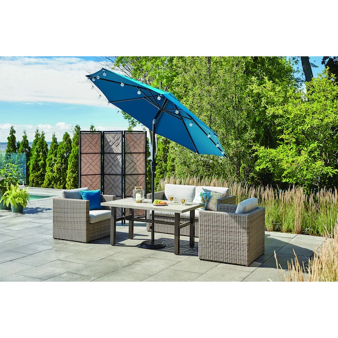 Style Selections Umbrella - 9-ft x 9-ft - Teal - Polyester 6 Style Selections Umbrella - 9-ft x 9-ft - Teal - Polyester - Image 4