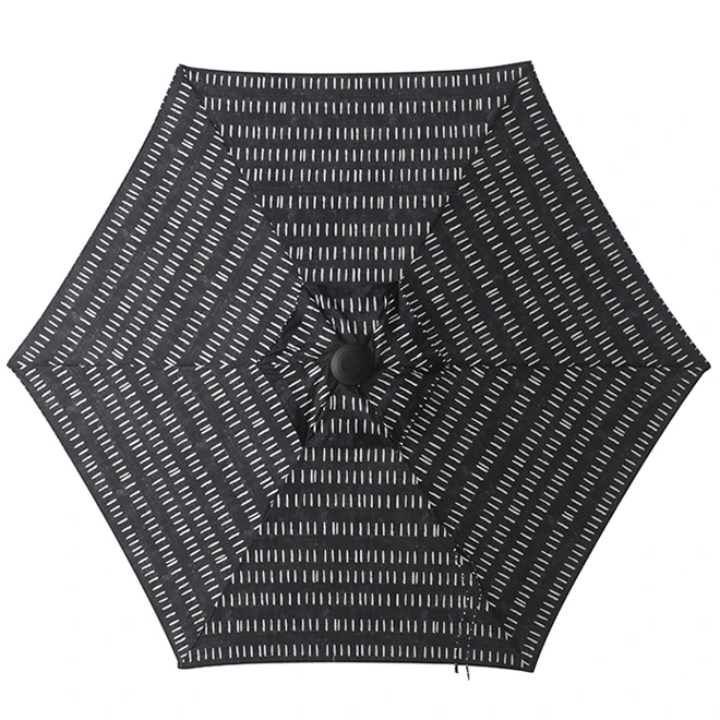 Style Selections Striped Market Umbrella - 7.5-ft x 7.5-ft - Polyester - Black 3 Style Selections Striped Market Umbrella - 7.5-ft x 7.5-ft - Polyester - Black