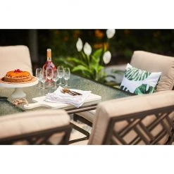 Style Selections Glenn Hill Rectangle Dining Table - Steel and Glass - Dark Brown - 66-in x 40-in x 28 1/4-in -STYLE SELECTIONS Online Shop 48655118b L