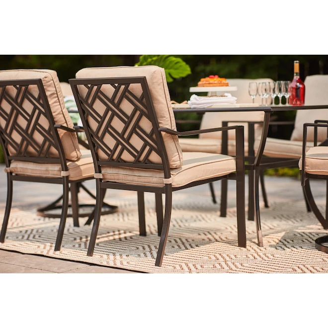 Style Slections Glenn Hill Patio Chair - Steel and Olefin - Tan - Set of 4 4 Style Slections Glenn Hill Patio Chair - Steel and Olefin - Tan - Set of 4 - Image 2