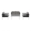 Style Selections 4-Piece Outdoor Conversation Set - Grey and White 1 Style Selections 4-Piece Outdoor Conversation Set - Grey and White -STYLE SELECTIONS Online Shop 48655135 L