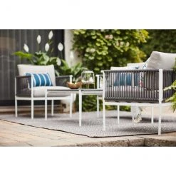 Style Selections 4-Piece Outdoor Conversation Set - Grey and White -STYLE SELECTIONS Online Shop 48655135c L