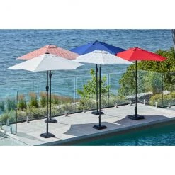 Style Selections Market 7.5-ft Push-Button Round Patio Umbrella with Black Metal Frame 9 Style Selections Market 7.5-ft Push-Button Round Patio Umbrella with Black Metal Frame -STYLE SELECTIONS Online Shop 48655151d L