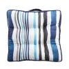 Style Selections Reversible Cushion for Chair or Ground - Striped Pattern - Blue