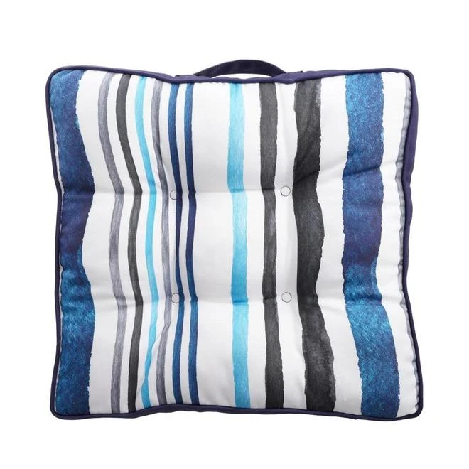 Style Selections Reversible Cushion for Chair or Ground - Striped Pattern - Blue 3 Style Selections Reversible Cushion for Chair or Ground - Striped Pattern - Blue