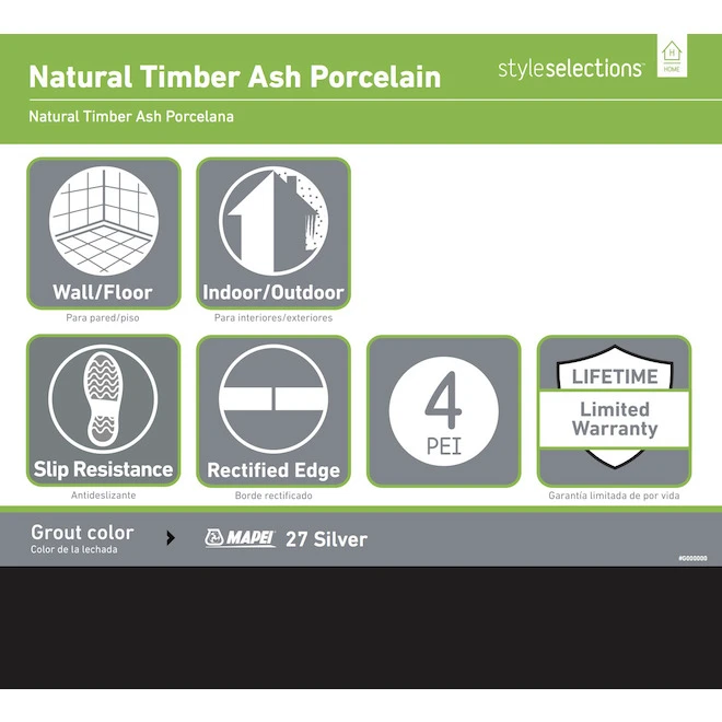 Style Selections Natural Timber 4-Pack Ash 8-in x 48-in Porcelain Wood Look Tiles 2 Style Selections Natural Timber 4-Pack Ash 8-in x 48-in Porcelain Wood Look Tiles - Image 2