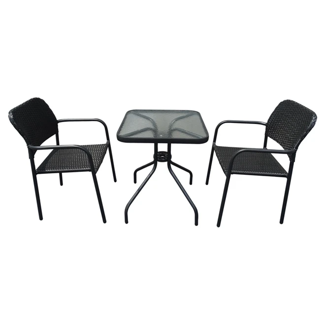 Style Selection Bistro Patio Set - Steel and Resin - Black - 3 Pieces 3 Style Selection Bistro Patio Set - Steel and Resin - Black - 3 Pieces
