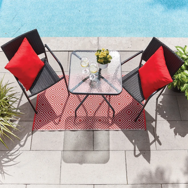 Style Selection Bistro Patio Set - Steel and Resin - Black - 3 Pieces 4 Style Selection Bistro Patio Set - Steel and Resin - Black - 3 Pieces - Image 2