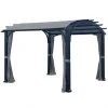 Curved Roof Pergola - 10-ft x 10-ft - Black -STYLE SELECTIONS Online Shop 72255184 L