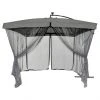 Solar-Light Cantilever Umbrella with Netting - 10 ft - Grey -STYLE SELECTIONS Online Shop 77735146 L